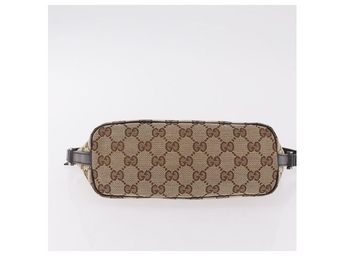 Borsa a mano GUCCI GG Canvas Web Sherry Line Beige Silver 141809 Auth ep16518A Argento - vista 10