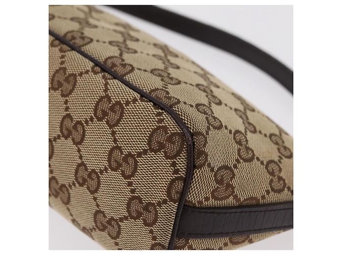 Borsa a mano GUCCI GG Canvas Web Sherry Line Beige Silver 141809 Auth ep16518A Argento - vista 12