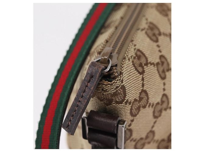 Borsa a mano GUCCI GG Canvas Web Sherry Line Beige Silver 141809 Auth ep16518A Argento - vista 16