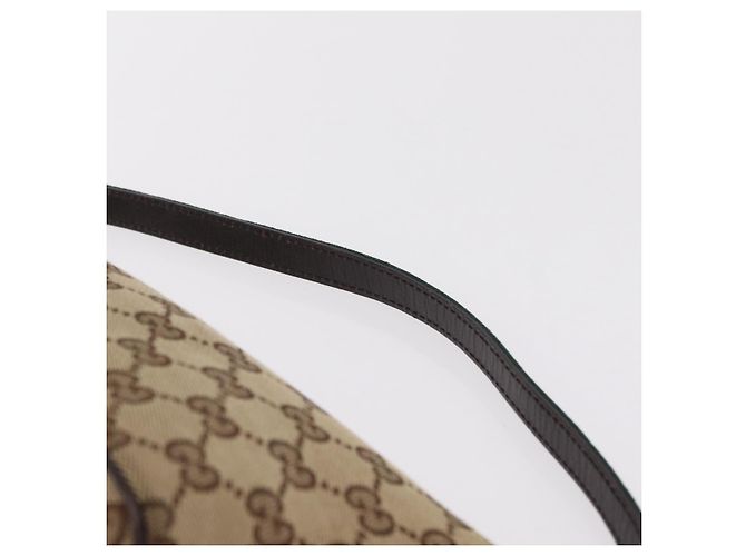 Borsa a mano GUCCI GG Canvas Web Sherry Line Beige Silver 141809 Auth ep16518A Argento - vista 9