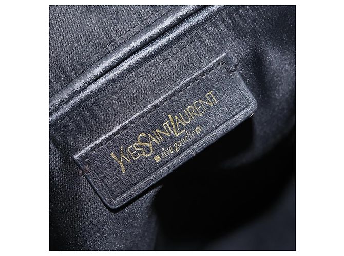 Autre Marque Saint Laurent Kahala Tote Bag Canvas Navy Gold Auth BA16414 Golden Marineblau - Ansicht 16