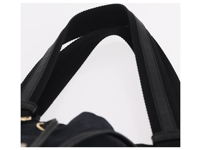 Autre Marque Saint Laurent Kahala Tote Bag Canvas Navy Gold Auth BA16414 Golden Marineblau - Ansicht 8