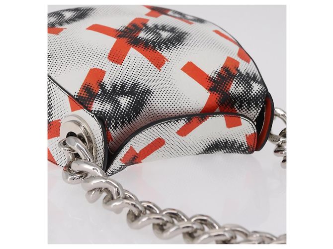 PRADA Chain Shoulder Bag Leather White Silver Auth 207574M - view 6