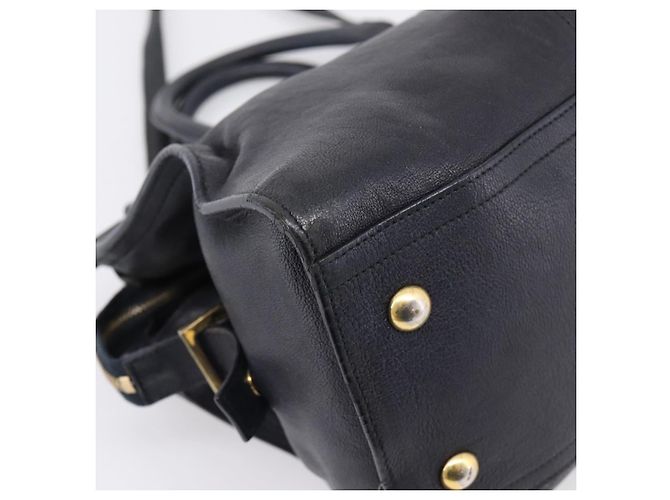 Autre Marque Saint Laurent Cavass Chic Mini Bag Leather 2way Black Gold 370699 Auth bs37674 Nero D'oro - vista 14