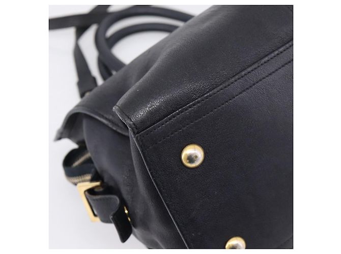 Autre Marque Saint Laurent Cavass Chic Mini Bag Leather 2way Black Gold 370699 Auth bs37674 Nero D'oro - vista 16