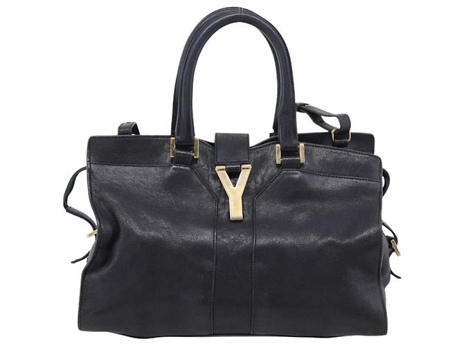 Autre Marque Saint Laurent Cavass Chic Mini Bag Leather 2way Black Gold 370699 Auth bs37674 Nero D'oro - vista 2