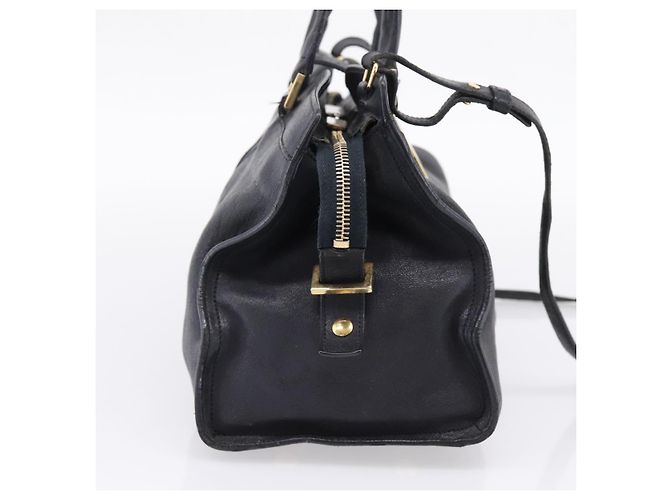 Autre Marque Saint Laurent Cavass Chic Mini Bag Leather 2way Black Gold 370699 Auth bs37674 Nero D'oro - vista 4