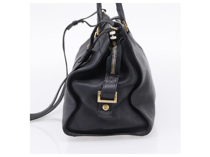 Autre Marque Saint Laurent Cavass Chic Mini Bag Leather 2way Black Gold 370699 Auth bs37674 Nero D'oro - vista 5