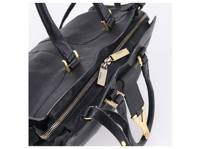 Autre Marque Saint Laurent Cavass Chic Mini Bag Leather 2way Black Gold 370699 Auth bs37674 Nero D'oro - vista 7