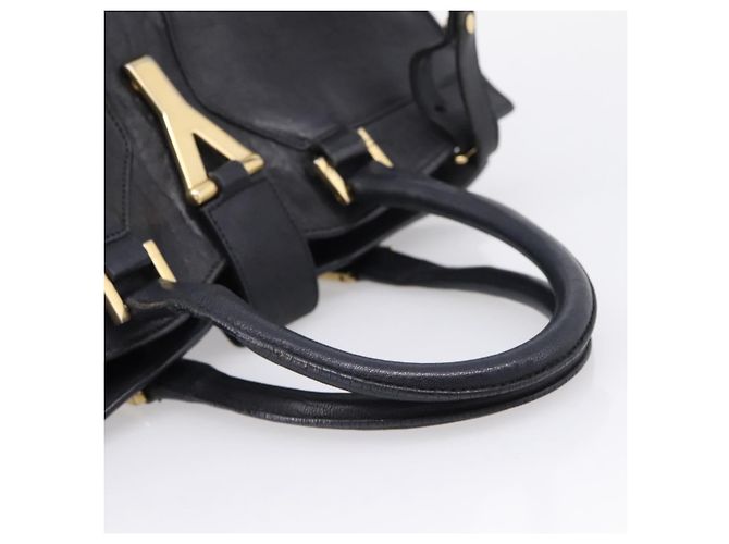 Autre Marque Saint Laurent Cavass Chic Mini Bag Leather 2way Black Gold 370699 Auth bs37674 Nero D'oro - vista 8
