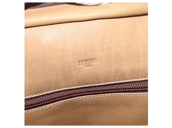 Borsa a mano LOEWE Amazona Suede Beige Gold Auth ka6550 D'oro - vista 11