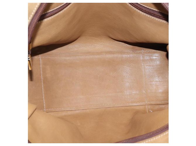 Borsa a mano LOEWE Amazona Suede Beige Gold Auth ka6550 D'oro - vista 12