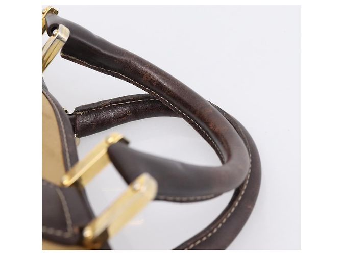 Borsa a mano LOEWE Amazona Suede Beige Gold Auth ka6550 D'oro - vista 14