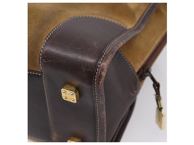 Borsa a mano LOEWE Amazona Suede Beige Gold Auth ka6550 D'oro - vista 17