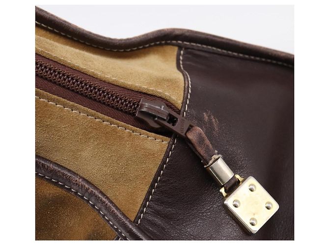 Borsa a mano LOEWE Amazona Suede Beige Gold Auth ka6550 D'oro - vista 18