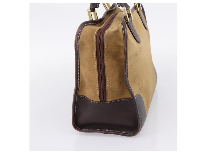 Borsa a mano LOEWE Amazona Suede Beige Gold Auth ka6550 D'oro - vista 4