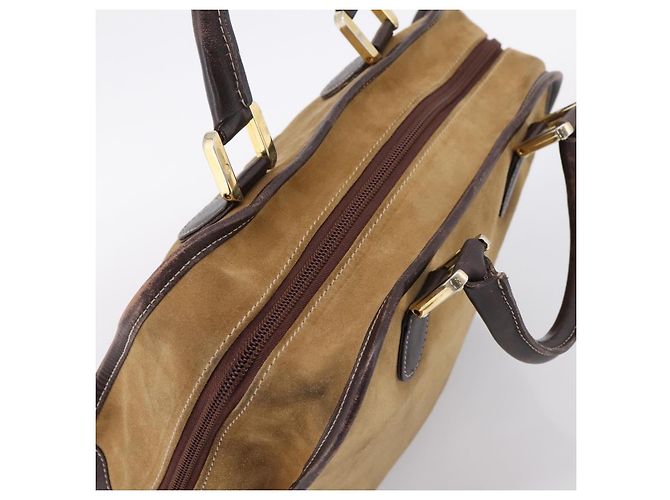 Borsa a mano LOEWE Amazona Suede Beige Gold Auth ka6550 D'oro - vista 6