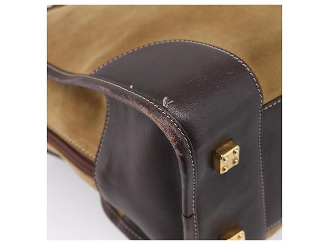 Borsa a mano LOEWE Amazona Suede Beige Gold Auth ka6550 D'oro - vista 9