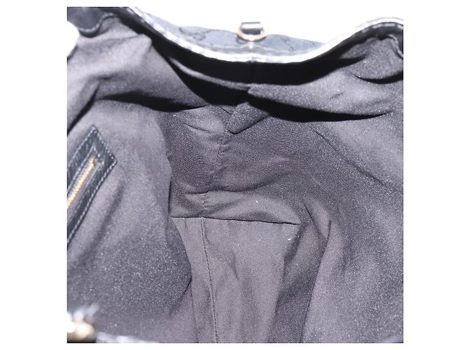 GUCCI GG Canvas Tote Bag Schwarz Gold 223972 Auth BA15960V - Ansicht 16