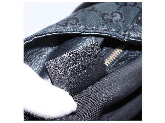 GUCCI GG Canvas Tote Bag Schwarz Gold 223972 Auth BA15960V - Ansicht 20