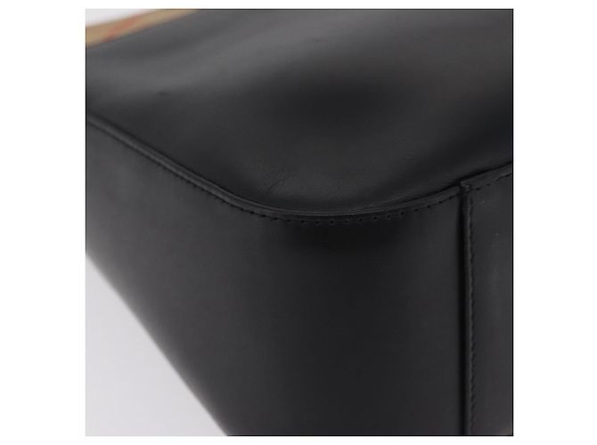 Borsa a Tracolla BURBERRY Pelle Nero Argento Auth 207869A - vista 11