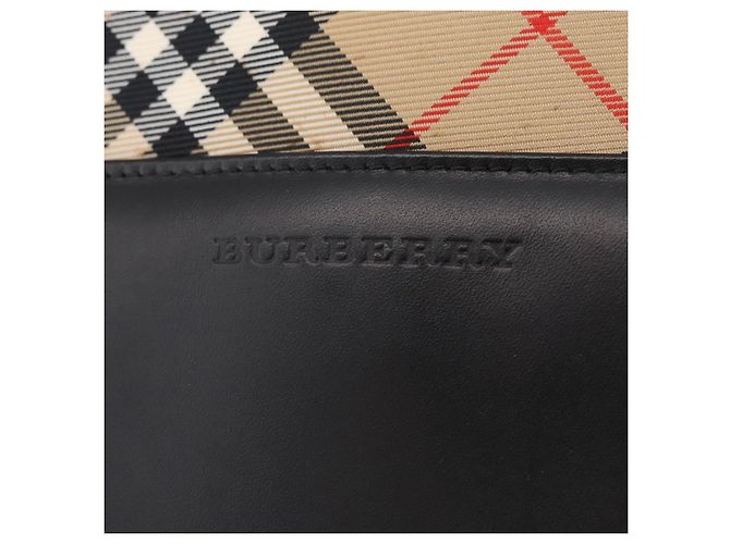 Borsa a Tracolla BURBERRY Pelle Nero Argento Auth 207869A - vista 15