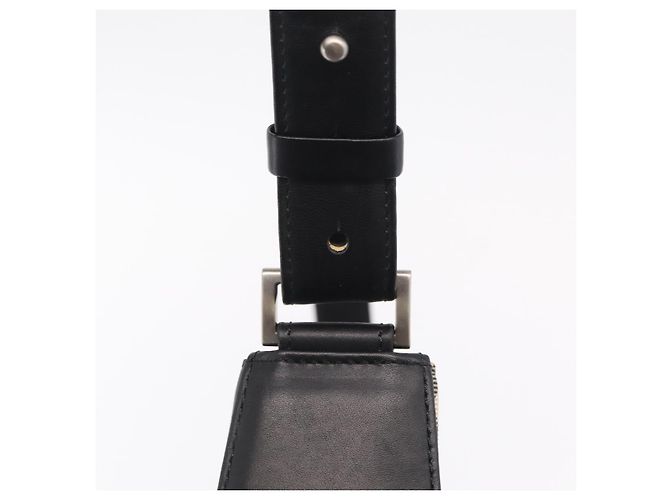 Borsa a Tracolla BURBERRY Pelle Nero Argento Auth 207869A - vista 16