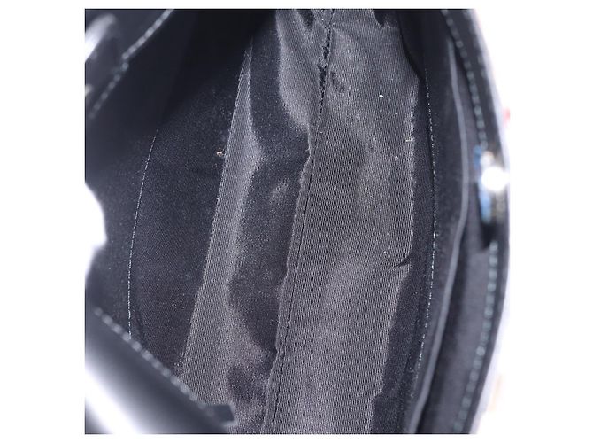 Borsa a Tracolla BURBERRY Pelle Nero Argento Auth 207869A - vista 18