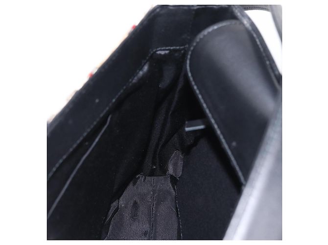 Borsa a Tracolla BURBERRY Pelle Nero Argento Auth 207869A - vista 20