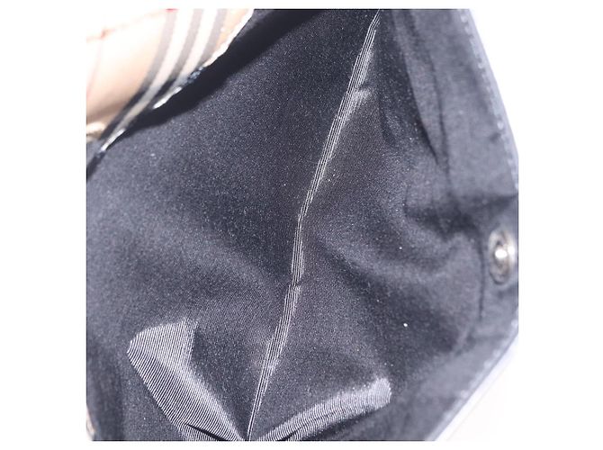 Borsa a Tracolla BURBERRY Pelle Nero Argento Auth 207869A - vista 23