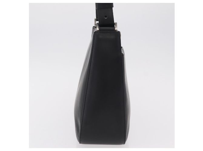 Borsa a Tracolla BURBERRY Pelle Nero Argento Auth 207869A - vista 5