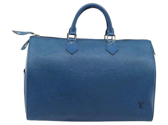 Borsa a mano LOUIS VUITTON Epi Speedy 35 Toledo Blue M42995 LV Auth ep16379A - vista 3