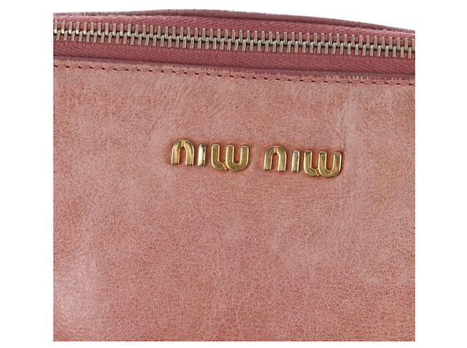 Borsa a mano Miu Miu in pelle 2way Pink Gold Auth 167669M Rosa D'oro - vista 18