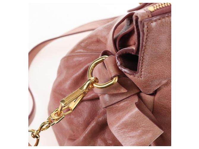 Borsa a mano Miu Miu in pelle 2way Pink Gold Auth 167669M Rosa D'oro - vista 19