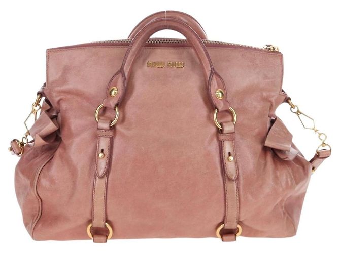 Borsa a mano Miu Miu in pelle 2way Pink Gold Auth 167669M Rosa D'oro - vista 2
