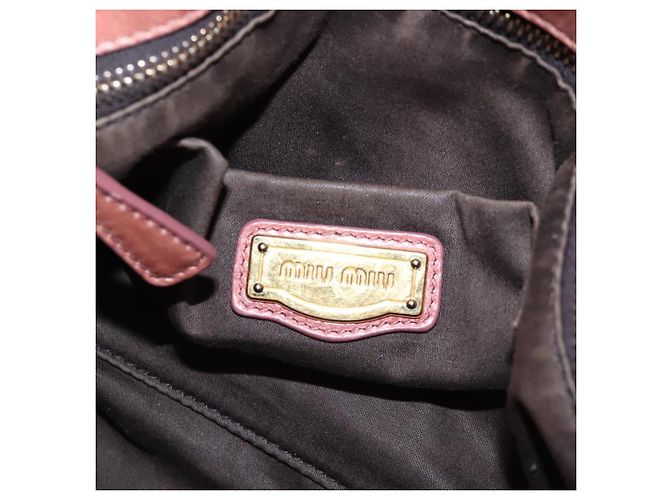 Borsa a mano Miu Miu in pelle 2way Pink Gold Auth 167669M Rosa D'oro - vista 21