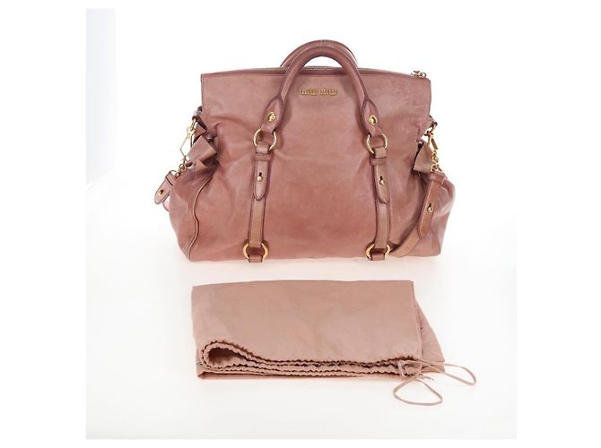 Borsa a mano Miu Miu in pelle 2way Pink Gold Auth 167669M Rosa D'oro - vista 29