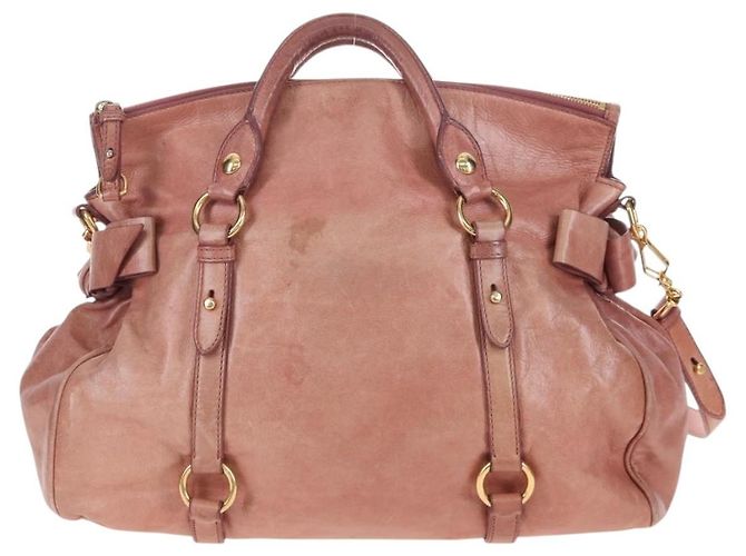 Borsa a mano Miu Miu in pelle 2way Pink Gold Auth 167669M Rosa D'oro - vista 3