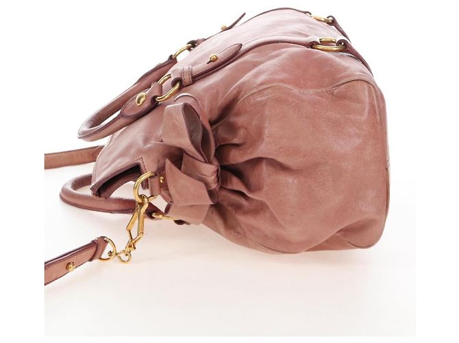 Borsa a mano Miu Miu in pelle 2way Pink Gold Auth 167669M Rosa D'oro - vista 5