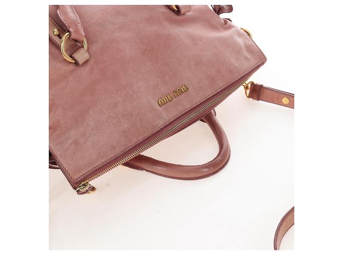 Borsa a mano Miu Miu in pelle 2way Pink Gold Auth 167669M Rosa D'oro - vista 7