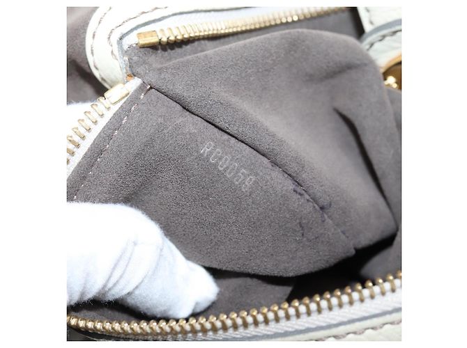 LOUIS VUITTON Monogram Punching Mahina Neo L Bag Leather M94280 LV Auth 208725V White - view 11