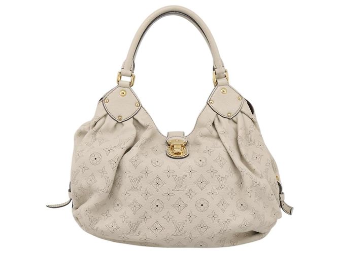 LOUIS VUITTON Monogram Punching Mahina Neo L Bag Leather M94280 LV Auth 208725V White - view 13