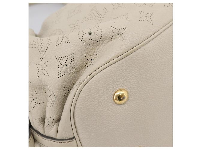 LOUIS VUITTON Monogram Punching Mahina Neo L Bag Leather M94280 LV Auth 208725V White - view 15