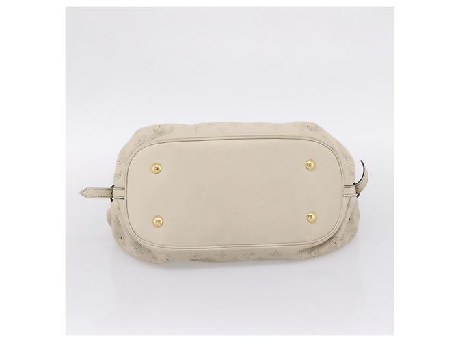 LOUIS VUITTON Monogram Punching Mahina Neo L Bag Leather M94280 LV Auth 208725V White - view 5