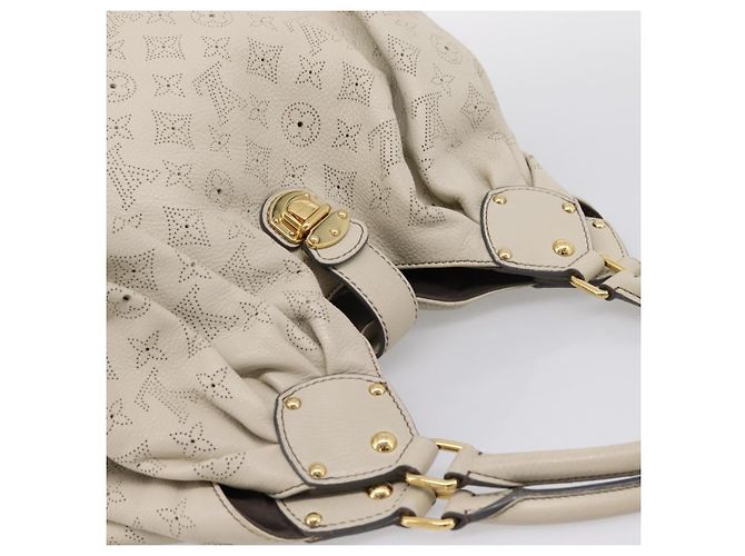 LOUIS VUITTON Monogram Punching Mahina Neo L Bag Leather M94280 LV Auth 208725V White - view 6