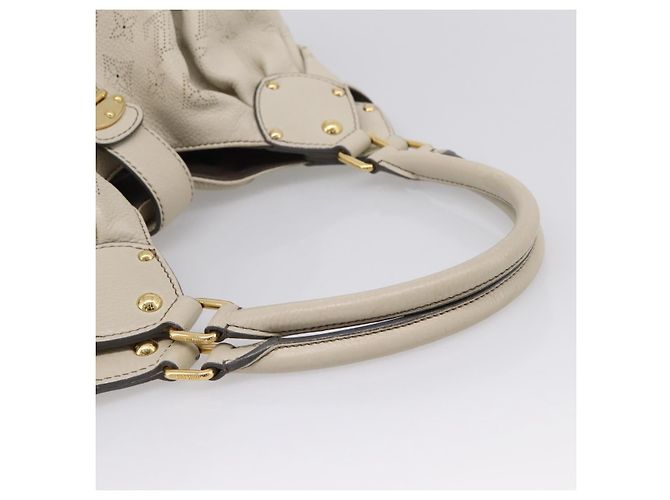 LOUIS VUITTON Monogram Punching Mahina Neo L Bag Leather M94280 LV Auth 208725V White - view 7