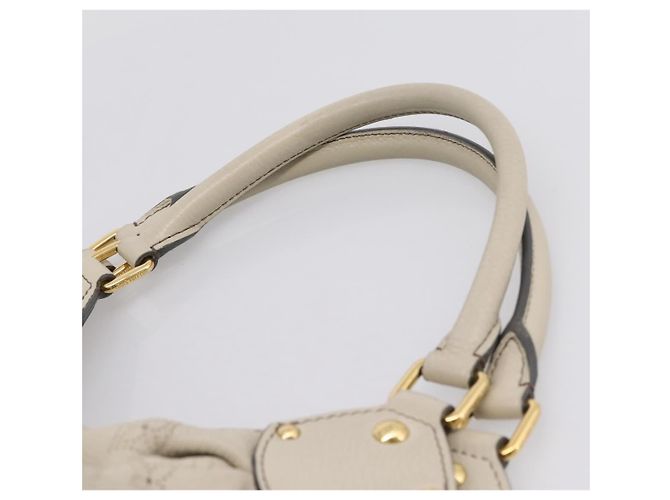 LOUIS VUITTON Monogram Punching Mahina Neo L Bag Leather M94280 LV Auth 208725V White - view 8