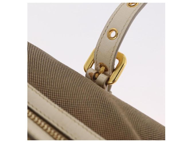PRADA Jacquard Tote Bag Canvas Brown Gold Tone Auth 208073V Braun - Ansicht 10