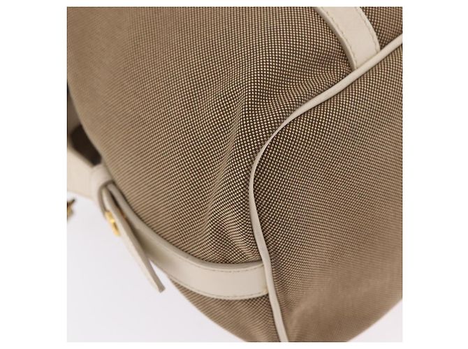 PRADA Jacquard Tote Bag Canvas Brown Gold Tone Auth 208073V Braun - Ansicht 14