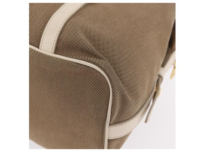PRADA Jacquard Tote Bag Canvas Brown Gold Tone Auth 208073V Braun - Ansicht 15